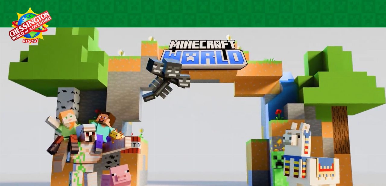 Minecraft World a Chessington nel 2027 con roller coaster e biomi reali
