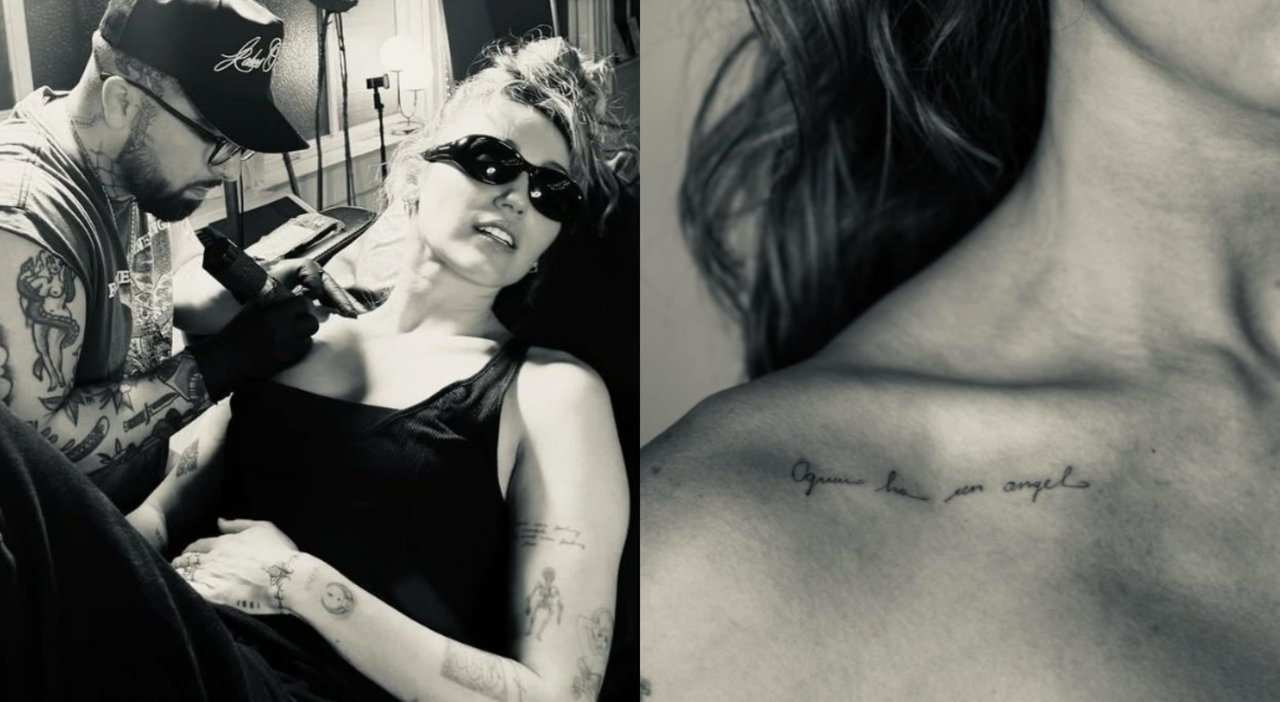 Miley Cyrus torna a tatuarsi e sceglie una frase in italiano: il significato inciso sotto la clavicola