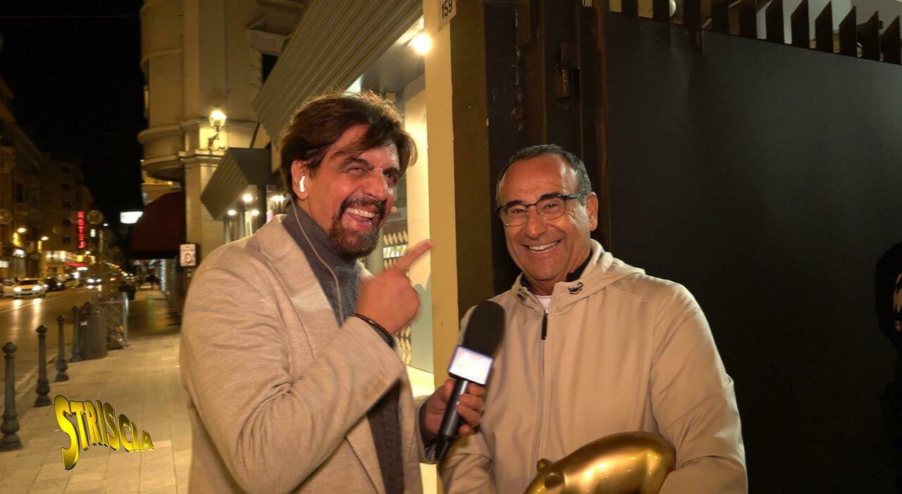 Striscia la notizia, tapiro a Carlo Conti e Gabibbo aggredito durante un servizio