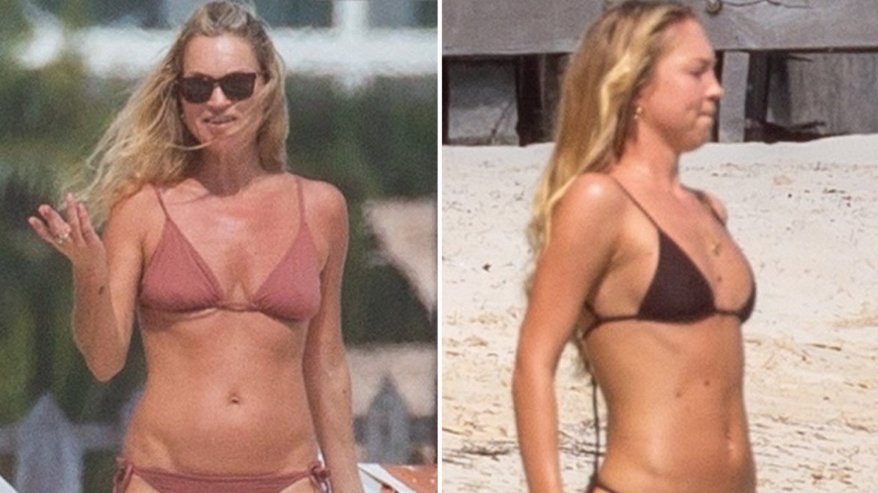 Kate Moss in bikini a Tulum con la figlia Lila