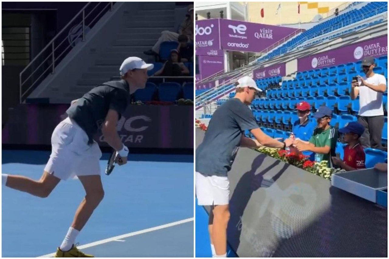 Sinner a Doha, primo allenamento tra servizio e tifosi