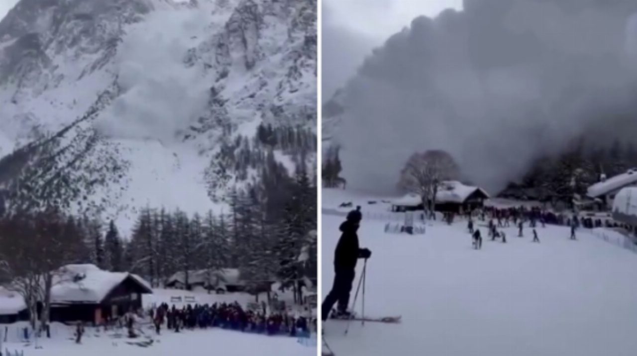 Valanga sopra Courmayeur: video incredibile, nube di neve travolge pista Zerotta
