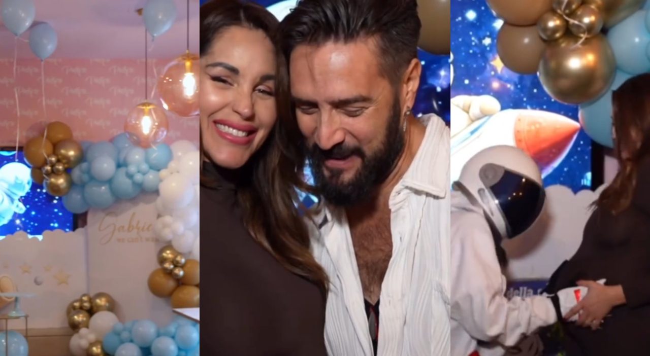 Delia Duran e Alex Belli in attesa di Gabriel, festa a Milano per il baby shower Delia Duran e Alex Belli in attesa di Gabriel, festa a Milano per il baby shower