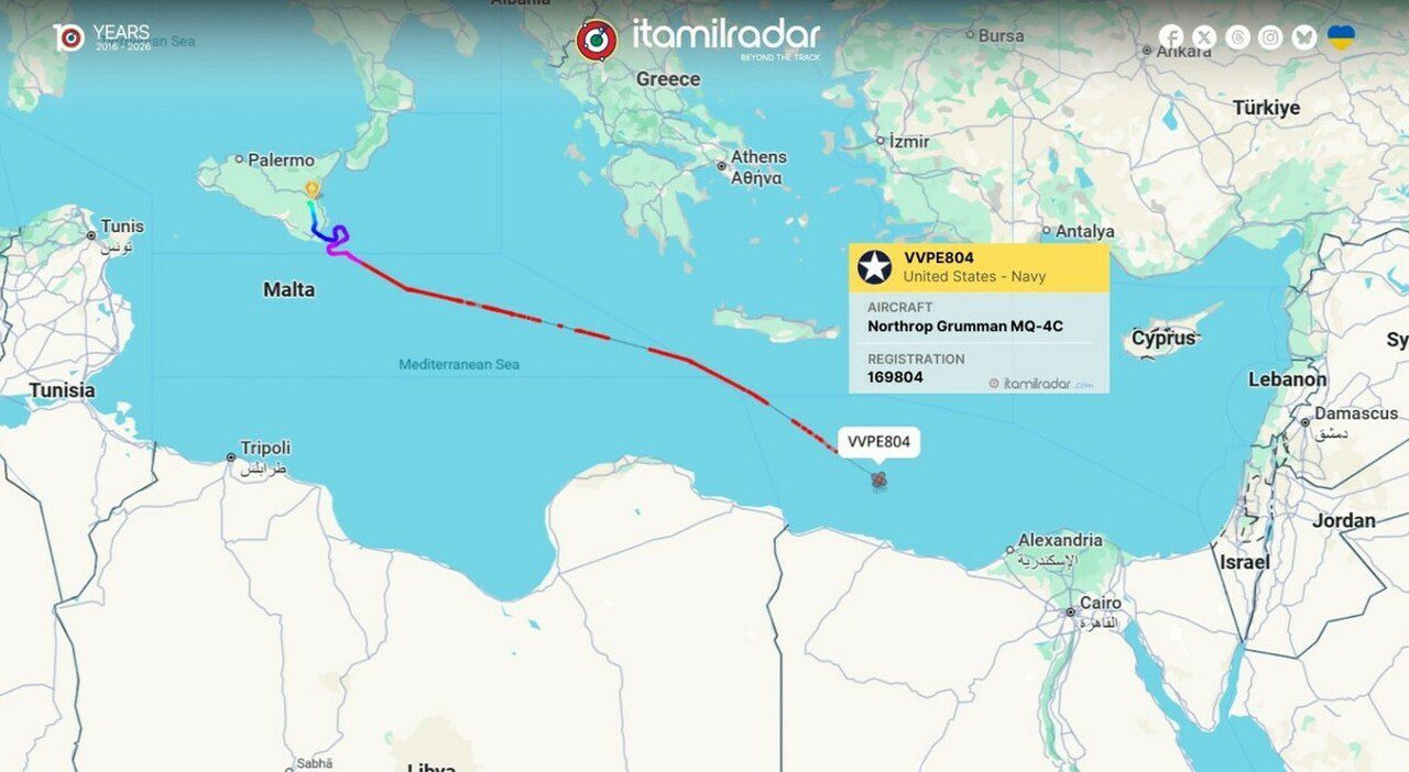 Droni Usa da Sigonella verso il Golfo, missioni di sorveglianza con MQ-4C Triton
