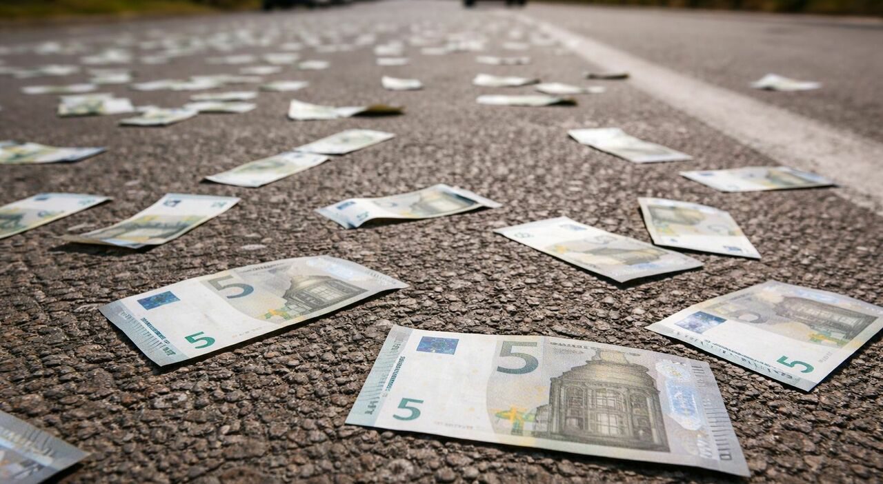 Squinzano, banconote cadono da un camion della frutta e gli automobilisti si fermano a raccoglierle