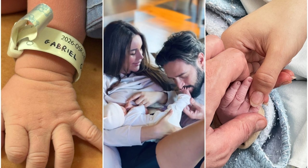 Delia Duran e Alex Belli a casa con Gabriel, le prime immagini tra allattamento e famiglia