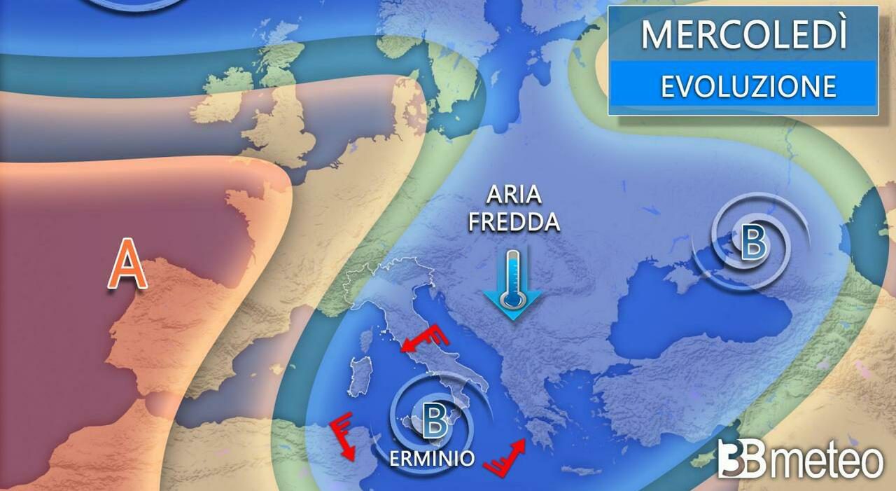 Ciclone Erminio sull