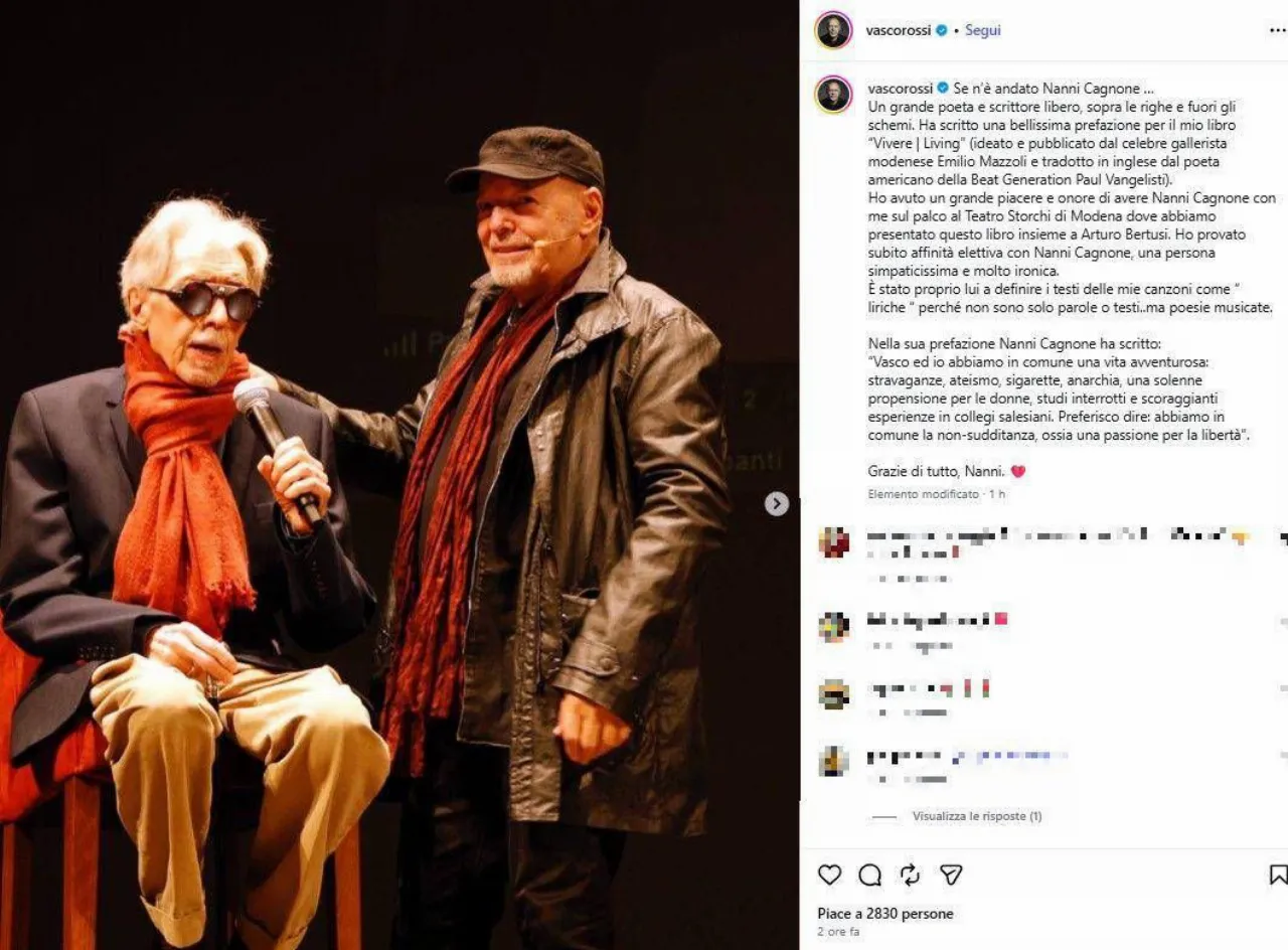 Morto Nanni Cagnone poeta e scrittore aveva 86 anni il ricordo di Vasco Rossi
