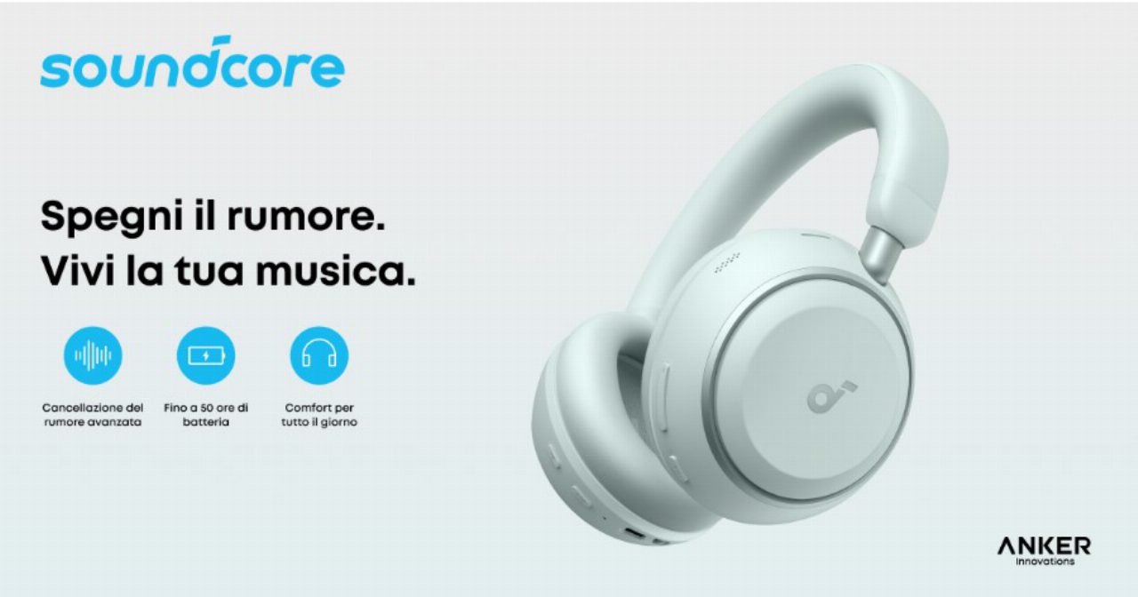 Anker lancia in Italia le cuffie Soundcore Space 2 con cancellazione del rumore e autonomia fino a 70 ore