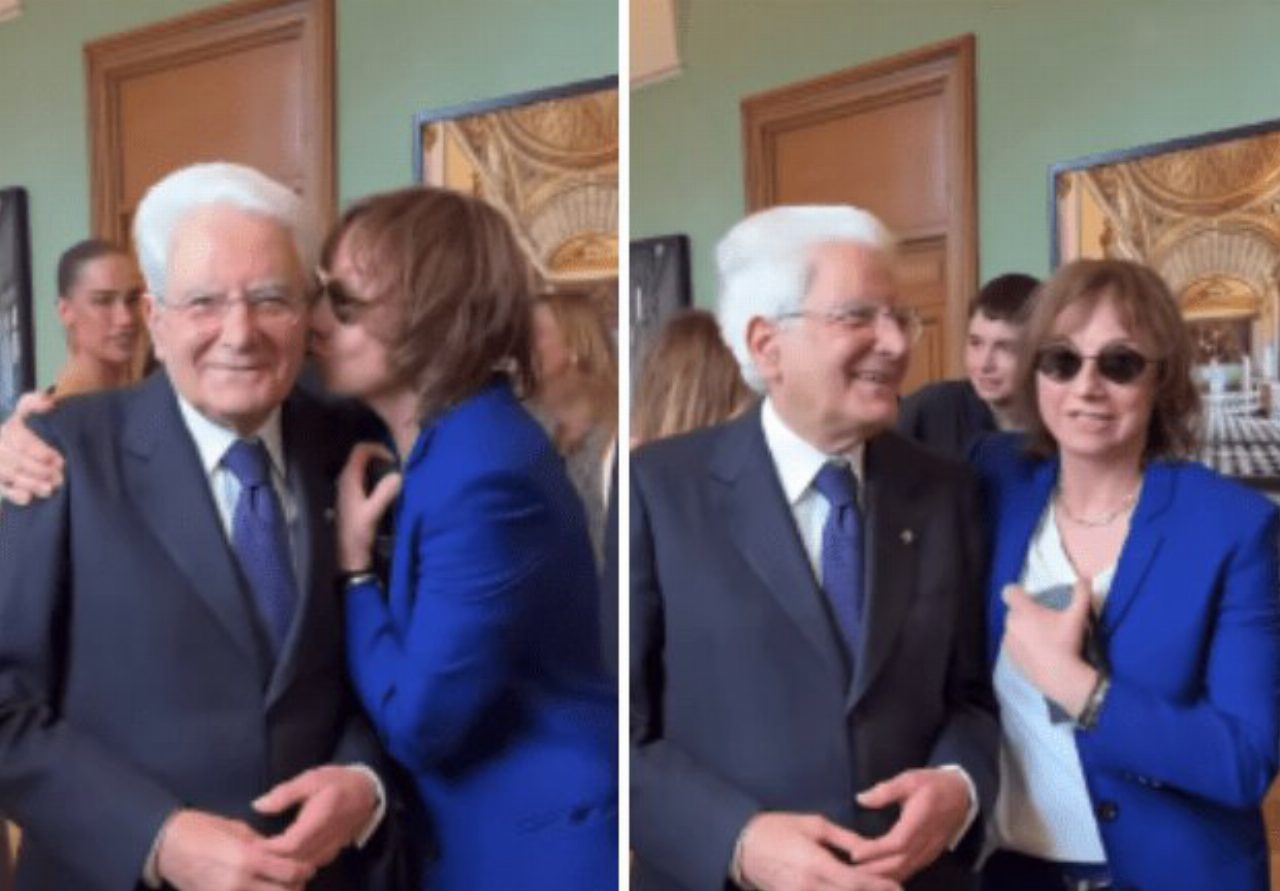 Gianna Nannini bacia Sergio Mattarella al Quirinale, il video diventa virale sui social