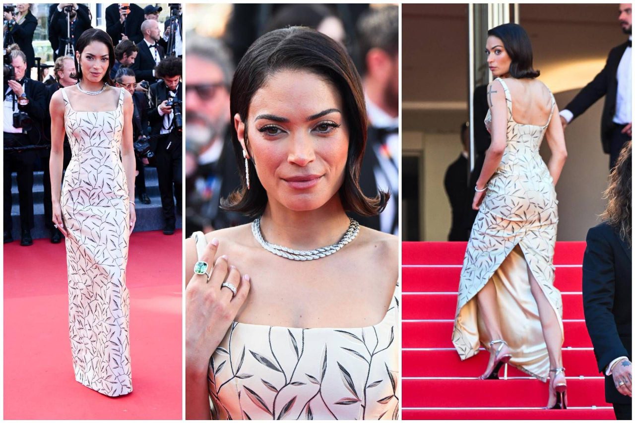 Elodie incanta Cannes, sul red carpet con un abito Prada ispirato a Kate Moss Elodie incanta Cannes, sul red carpet con un abito Prada ispirato a Kate Moss