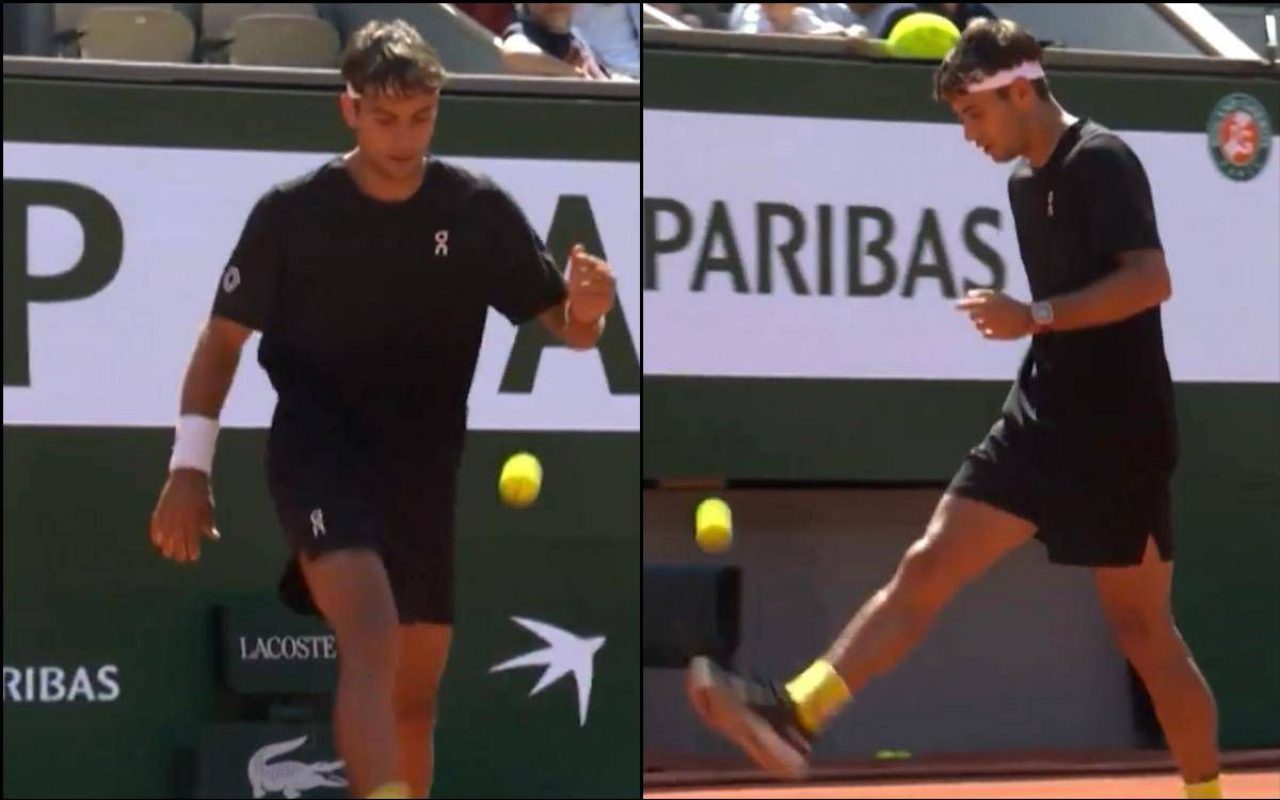 Flavio Cobolli show al Roland Garros, palleggi spettacolari sul Philippe Chatrier Flavio Cobolli show al Roland Garros, palleggi spettacolari sul Philippe Chatrier