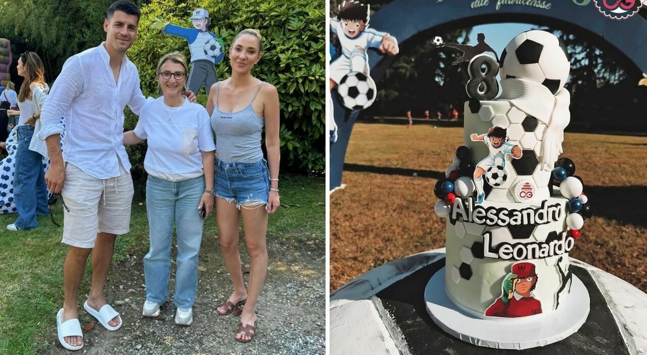 Alice Campello e Alvaro Morata insieme per i figli, festa a tema Holly e Benji per i gemelli Alice Campello e Alvaro Morata insieme per i figli, festa a tema Holly e Benji per i gemelli
