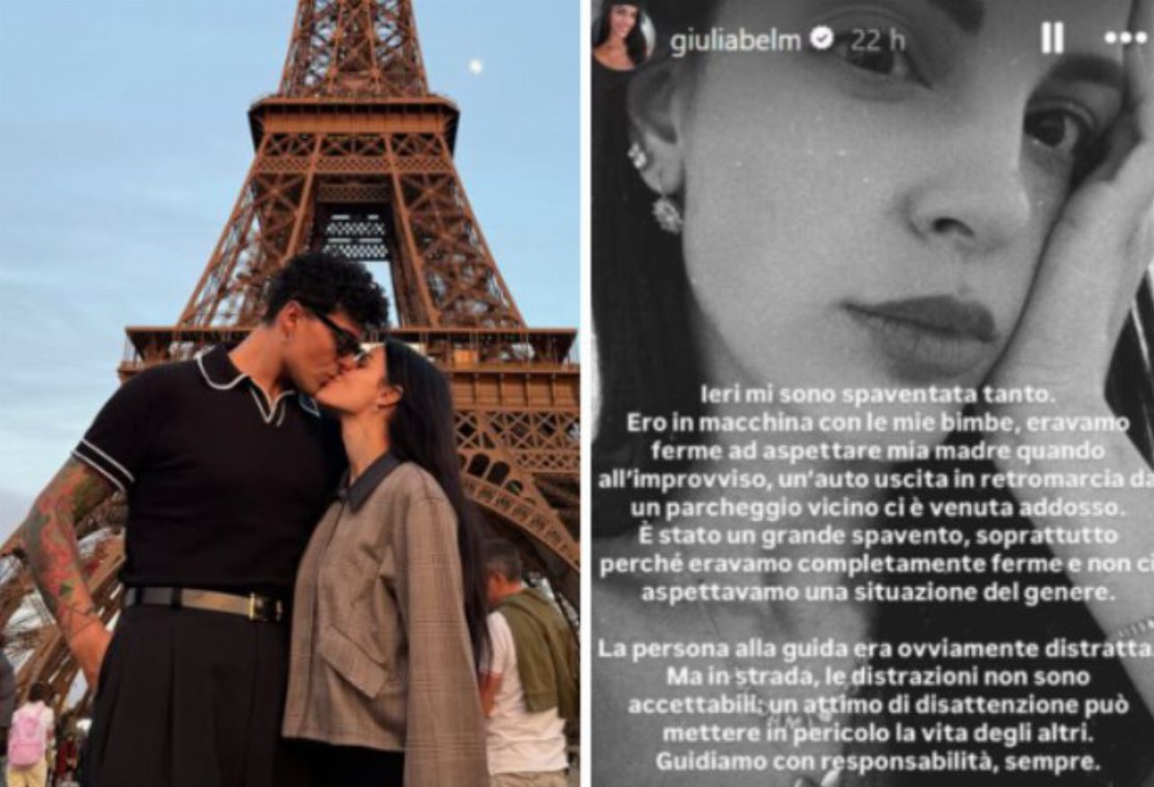 Giulia Belmonte in auto con le figlie, paura per la compagna di Stash Giulia Belmonte in auto con le figlie, paura per la compagna di Stash