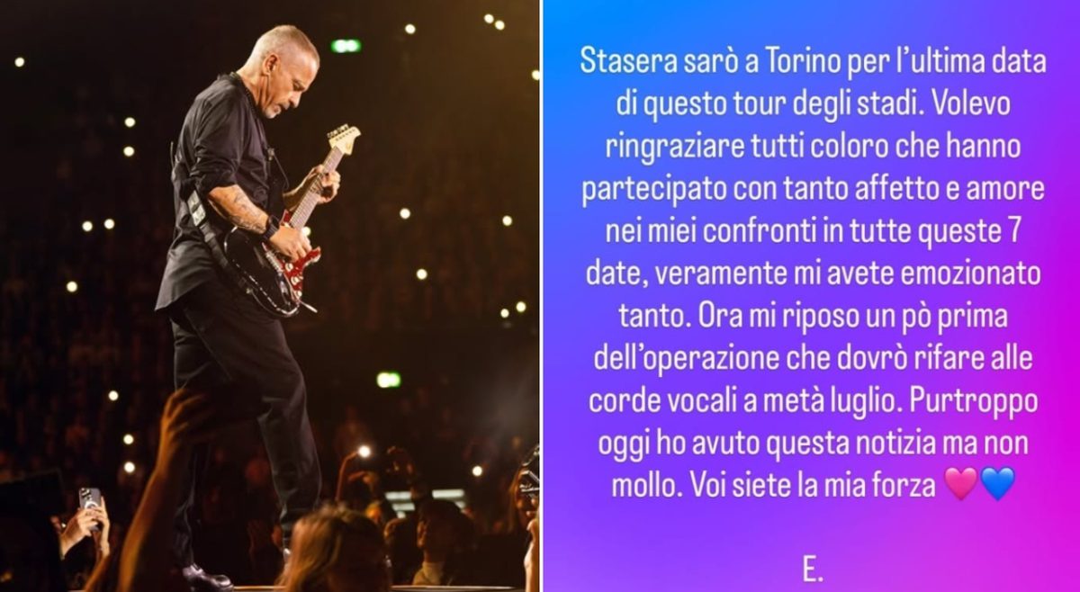 Eros Ramazzotti si ferma, nuova operazione alle corde vocali dopo il concerto di Torino