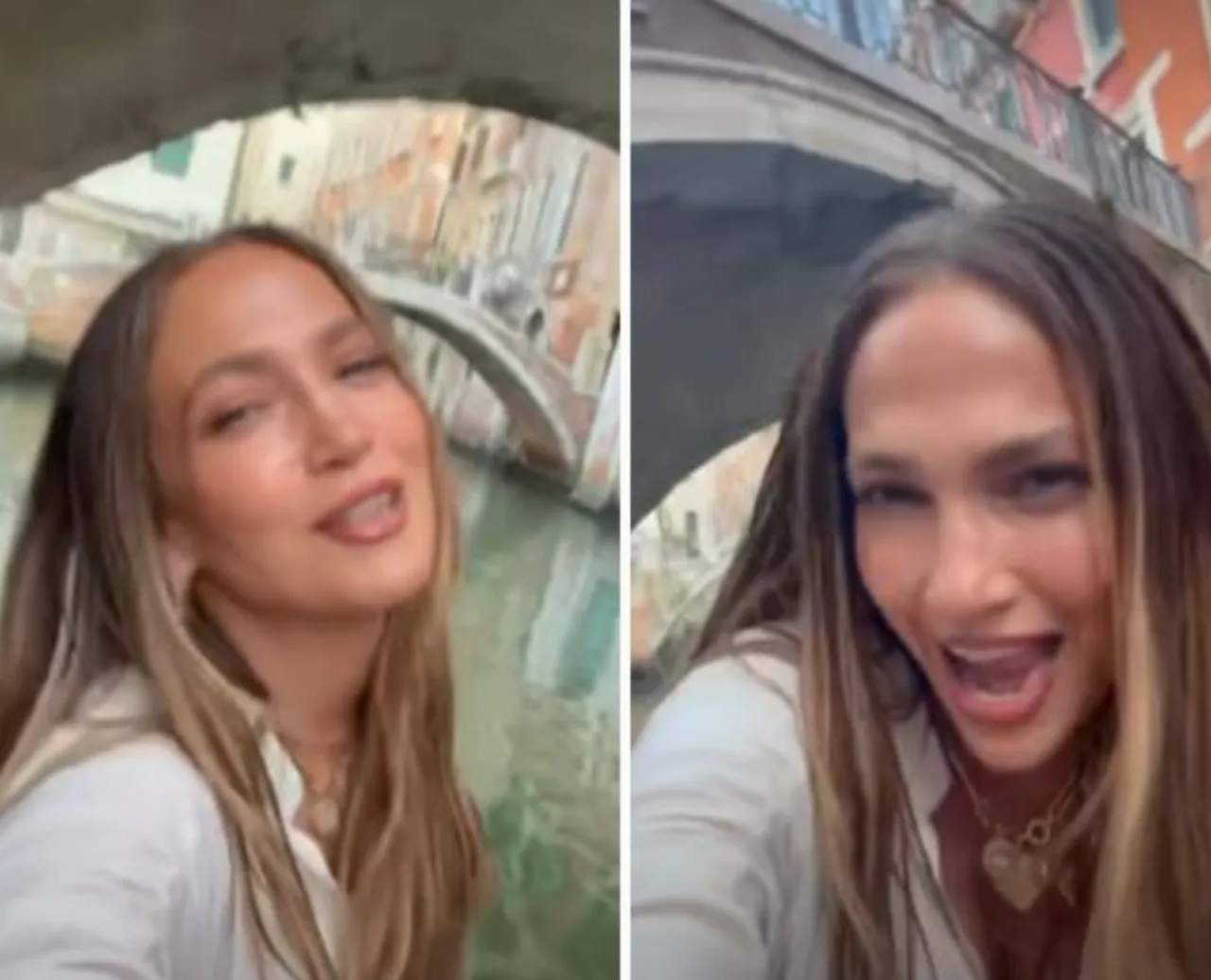Jennifer Lopez canta Like a Virgin in gondola, l