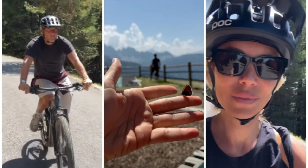 Francesco Totti e Noemi Bocchi sulle Alpi, vacanza tra bici e risvegli romantici