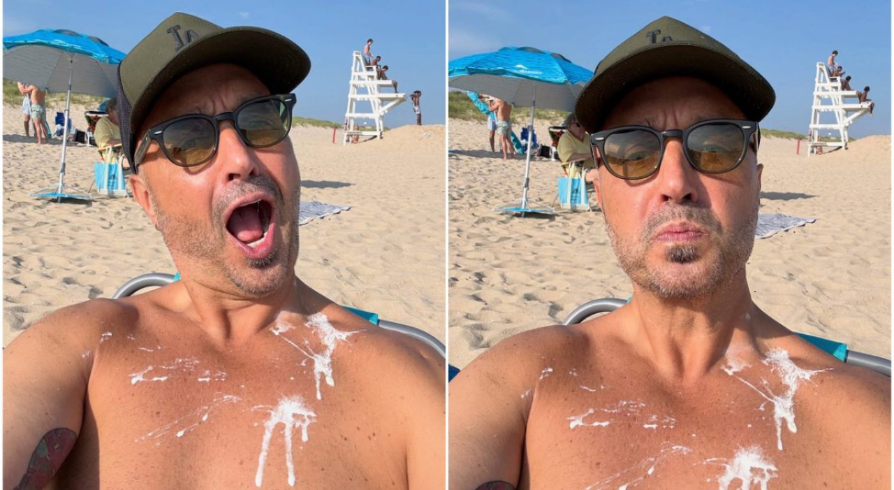 Joe Bastianich colpito da un gabbiano a East Hampton, le foto dividono i follower