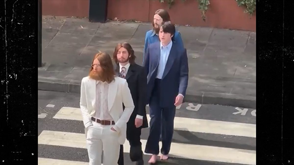 Beatles, il cast dei biopic ricrea Abbey Road a Londra: quattro film in arrivo nel 2028