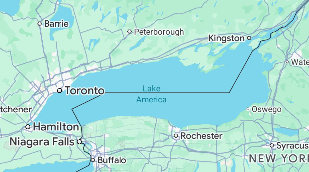 Google Maps cambia il Lago Ontario, negli Usa compare Lake America dopo l