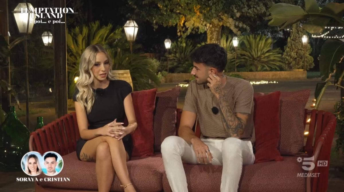 Temptation Island, Soraya accusa Cristian di più tradimenti: scontro davanti a Bisciglia