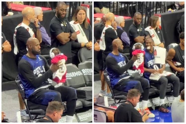 LeBron James con la figlia di Maxey, la scena da babysitter conquista i tifosi dei 76ers