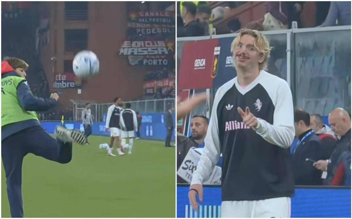 Genoa-Juventus, lo stop del raccattapalle Federico Canevello sorprende Woltemade
