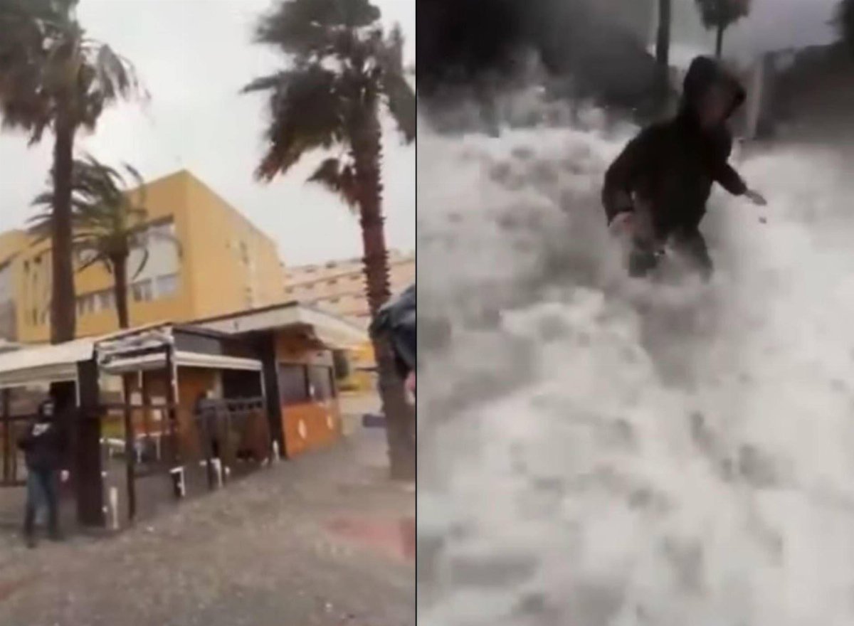 Onda improvvisa travolge i sindaci di Taormina e Santa Teresa durante diretta Facebook