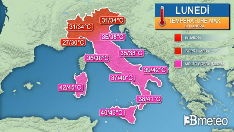 Previsioni Meteo: Caldo Record al Sud, Temporali Intensi al Nord