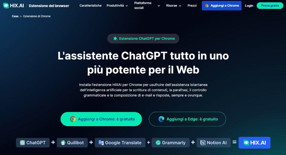 HIX.AI: Un Potente Copilota di Scrittura AI All-in-one