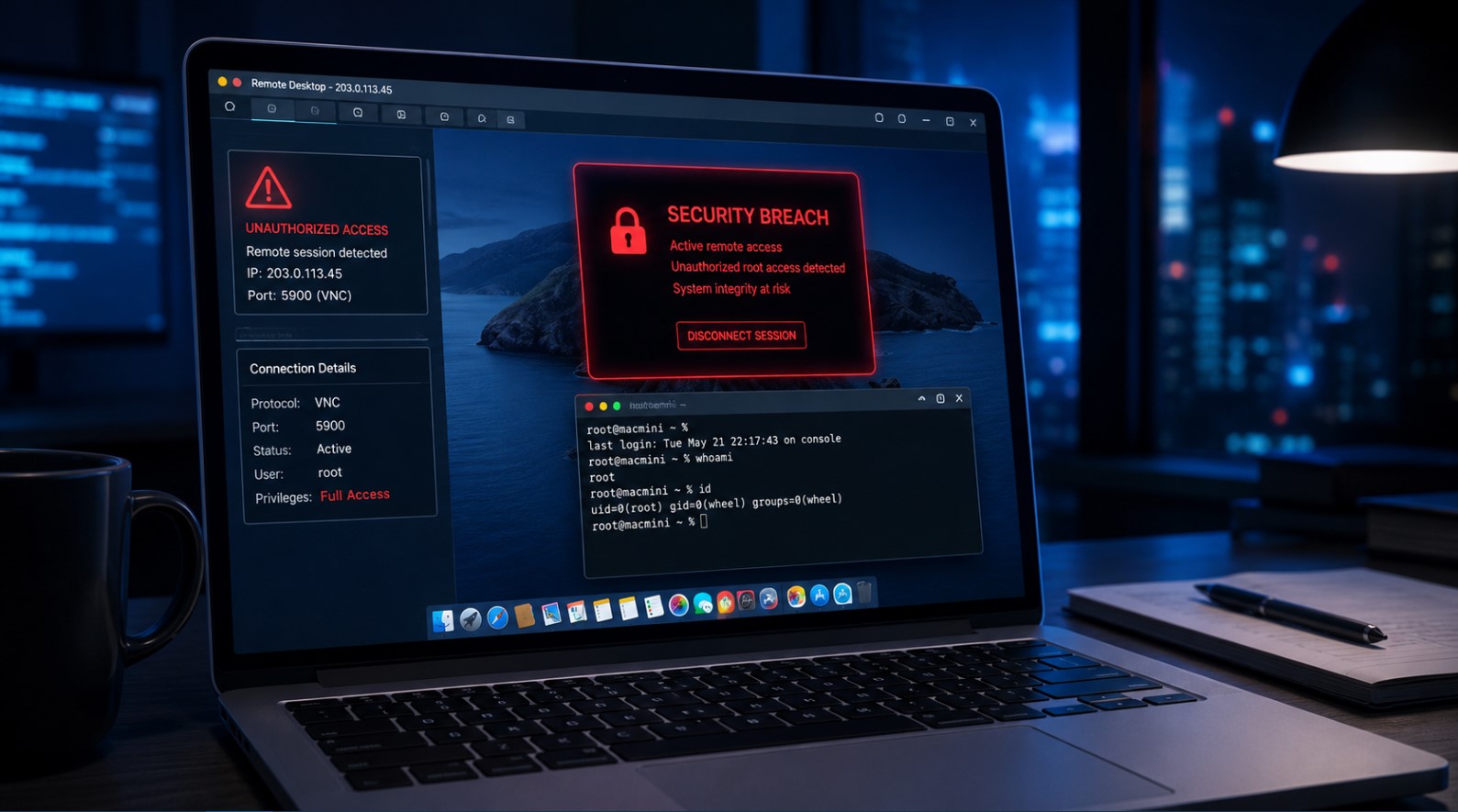 macOS, falla in Condivisione schermo sfruttata per accesso root e miner Monero macOS, falla in Condivisione schermo sfruttata per accesso root e miner Monero