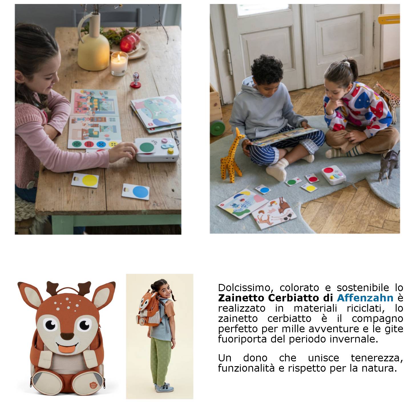 Natale kids: regali teneri, sostenibili e…senza schermi