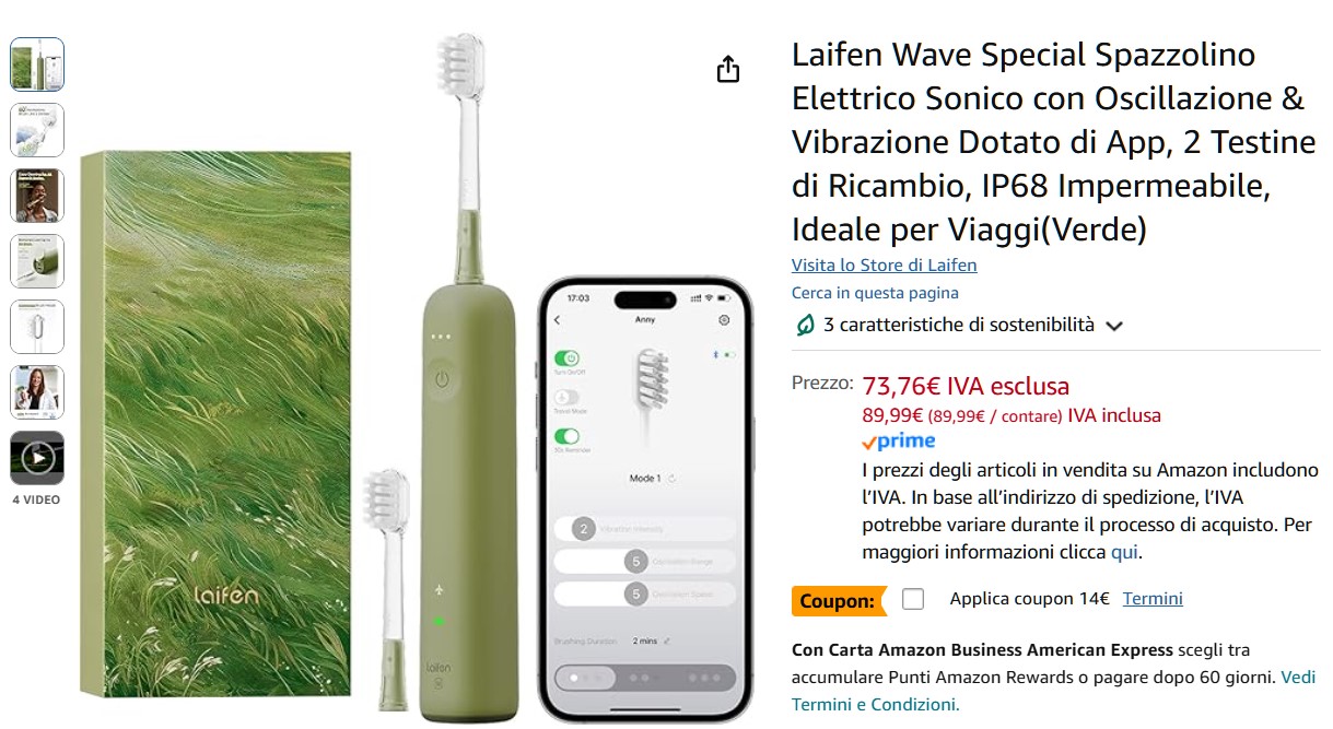 laifen wave Laifen Wave Special: Recensione Spazzolino Elettrico Sonico (Verde)