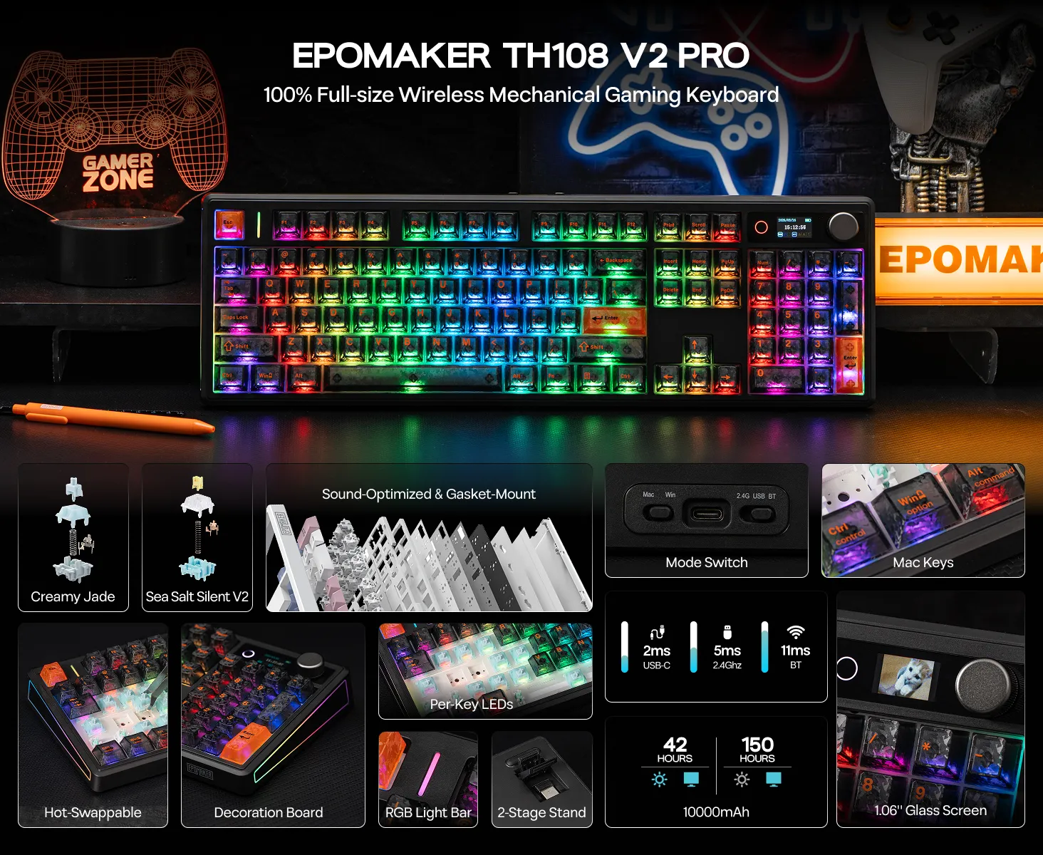 EPOMAKER TH108 V2 PRO Recensione: la tastiera definitiva per gaming e produttività