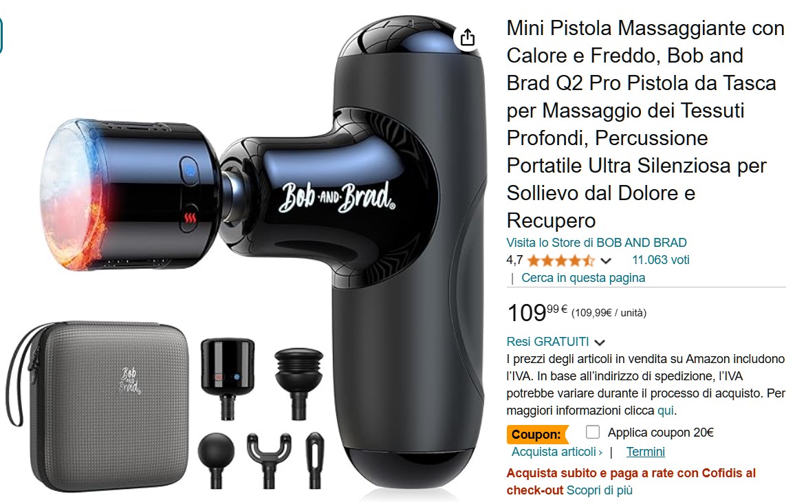 recensione mini Recensione Mini Pistola Massaggiante Bob and Brad Q2 Pro: Sollievo muscolare portatile con terapia del calore