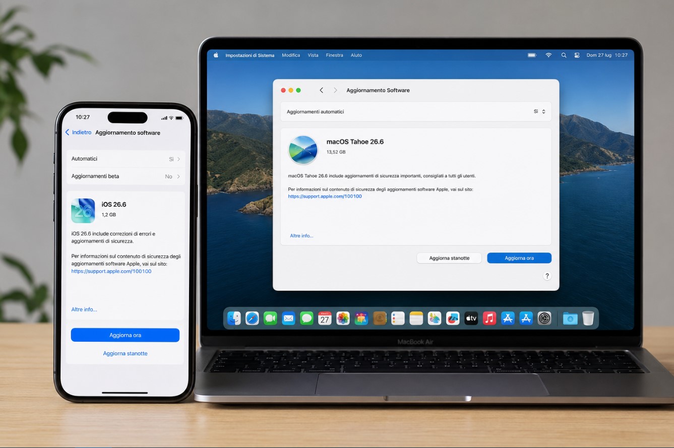 Apple rilascia iOS 26.6 e macOS Tahoe 26.6, più sicurezza in vista di iOS 27