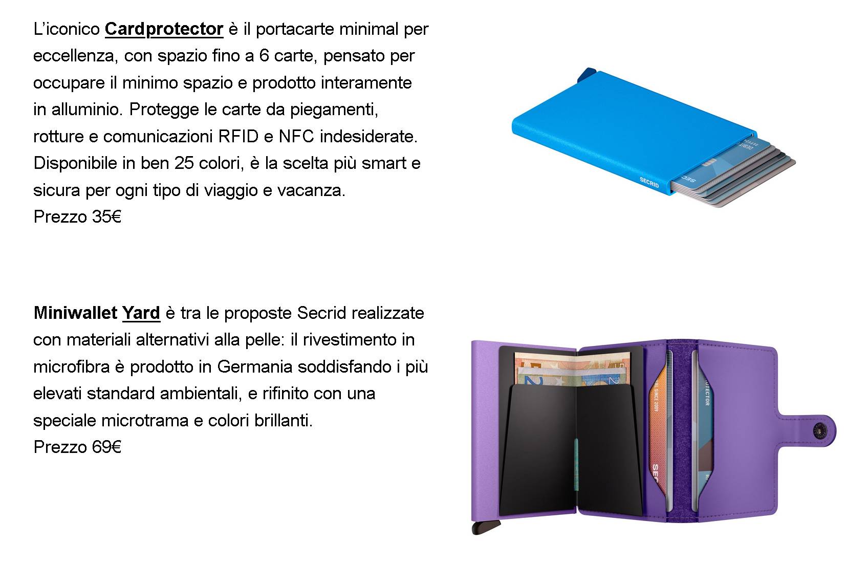 Portafogli Secrid: compatti e sicuri
