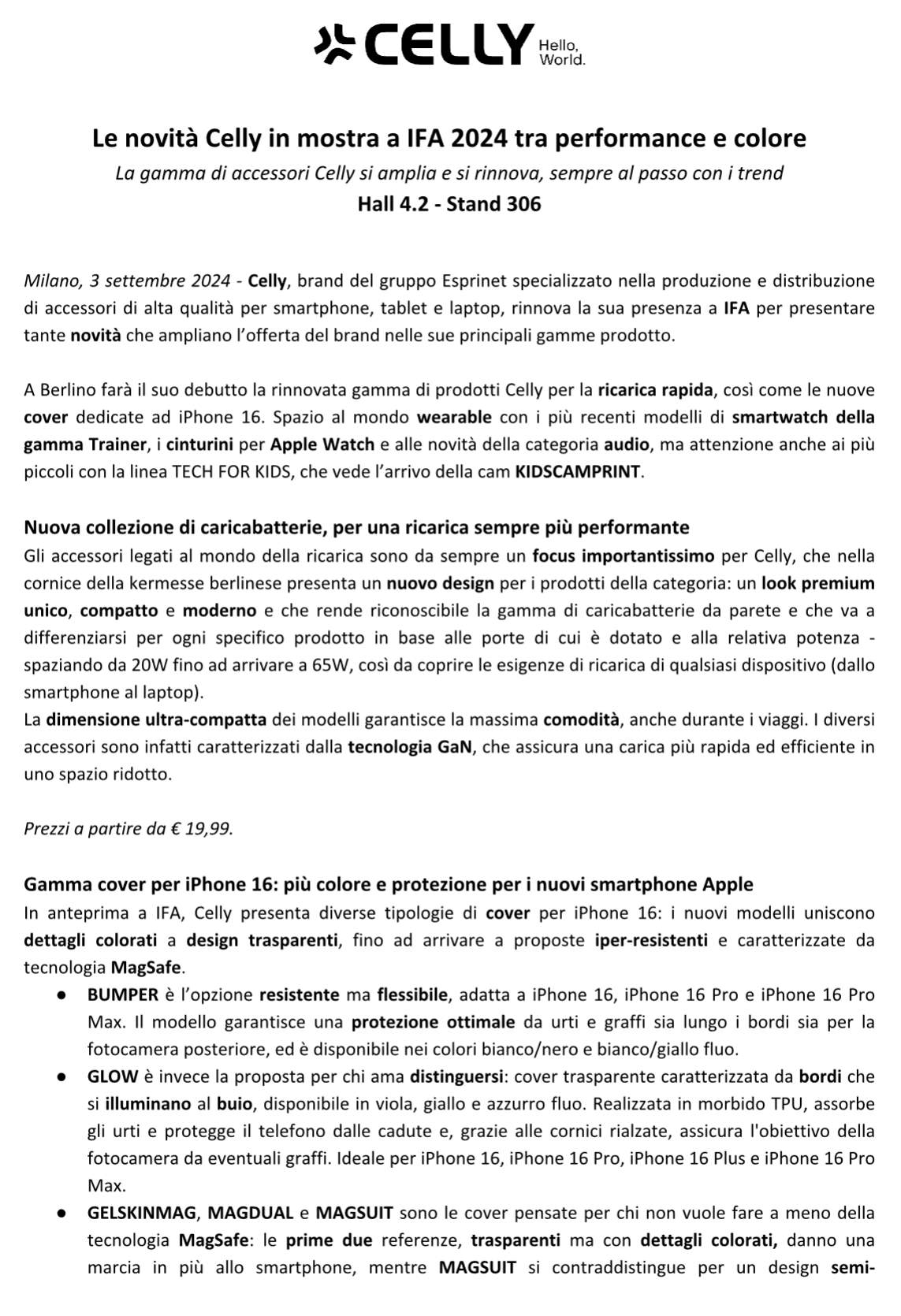 Nilox, Celly e Muitomas - i tre brand del Gruppo Esprinet - a IFA 2024