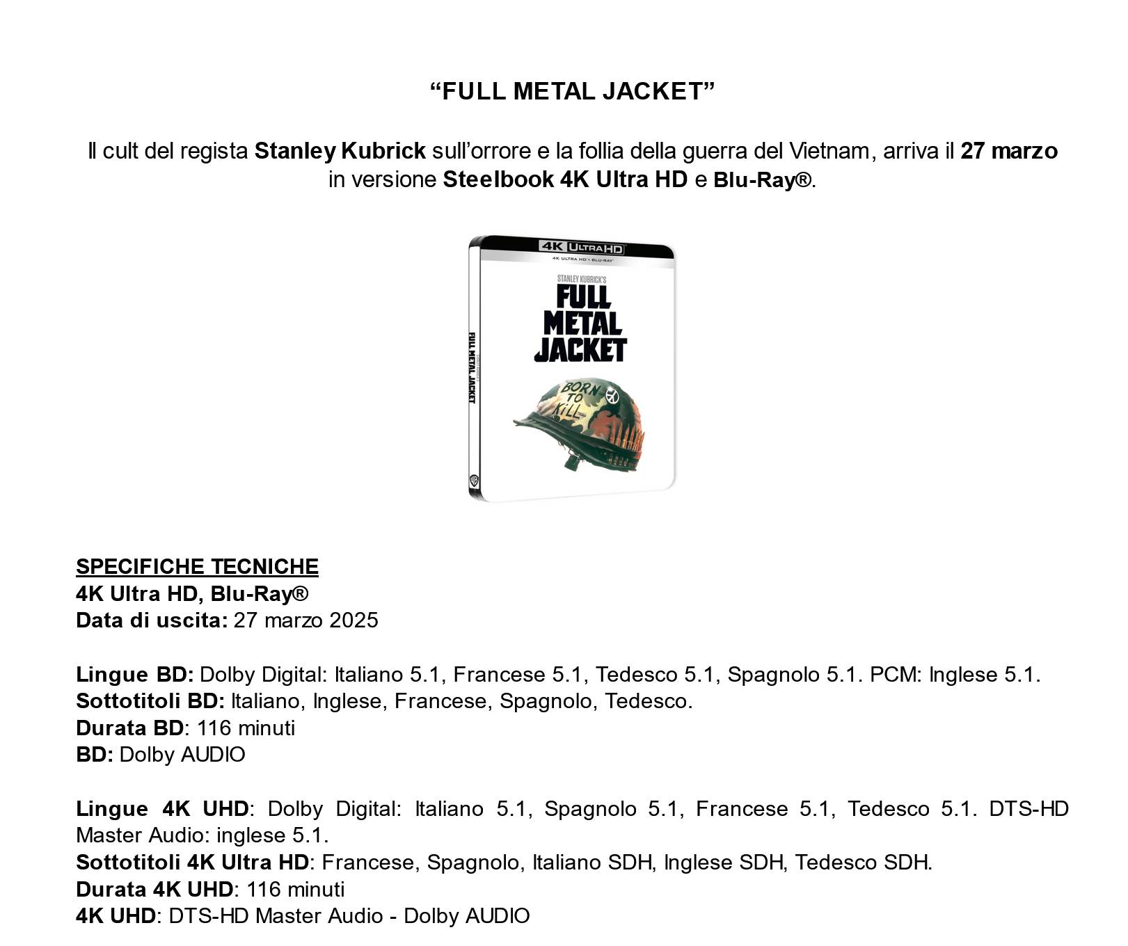 Warner Bros.Home Entertainment - uscite HOME VIDEO marzo 2025