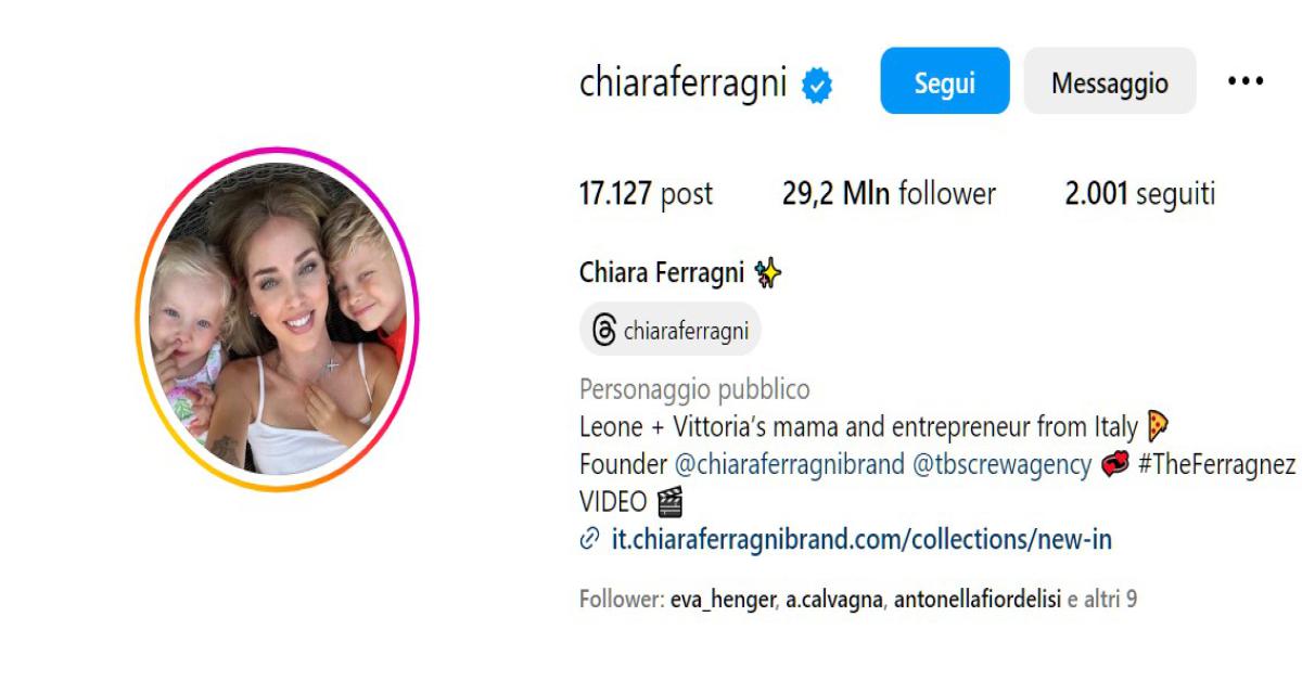 Chiara Ferragni senza Fedez in foto profilo: i Ferragnez verso nuovi orizzonti?