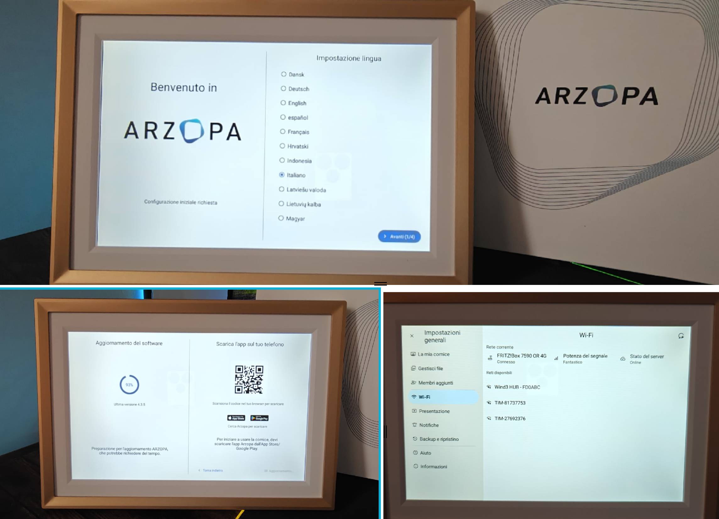 recensione cornice Recensione Cornice Digitale Arzopa D10 – Colore Oro