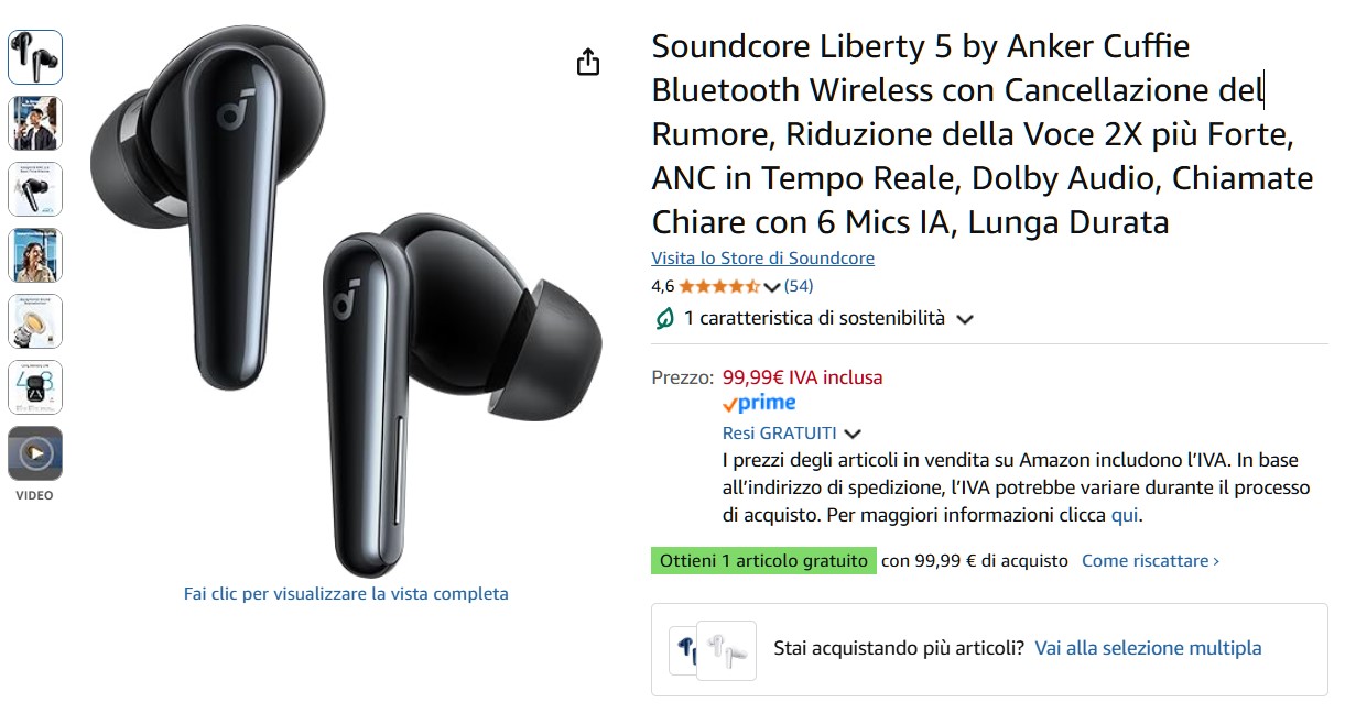 anker soundcore Anker Soundcore Liberty 5 recensione: auricolari true wireless completi con qualità premium a prezzo contenuto