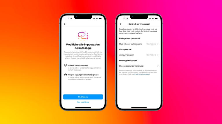 Instagram e Facebook: impostazioni messaggi restrittive per under 18
