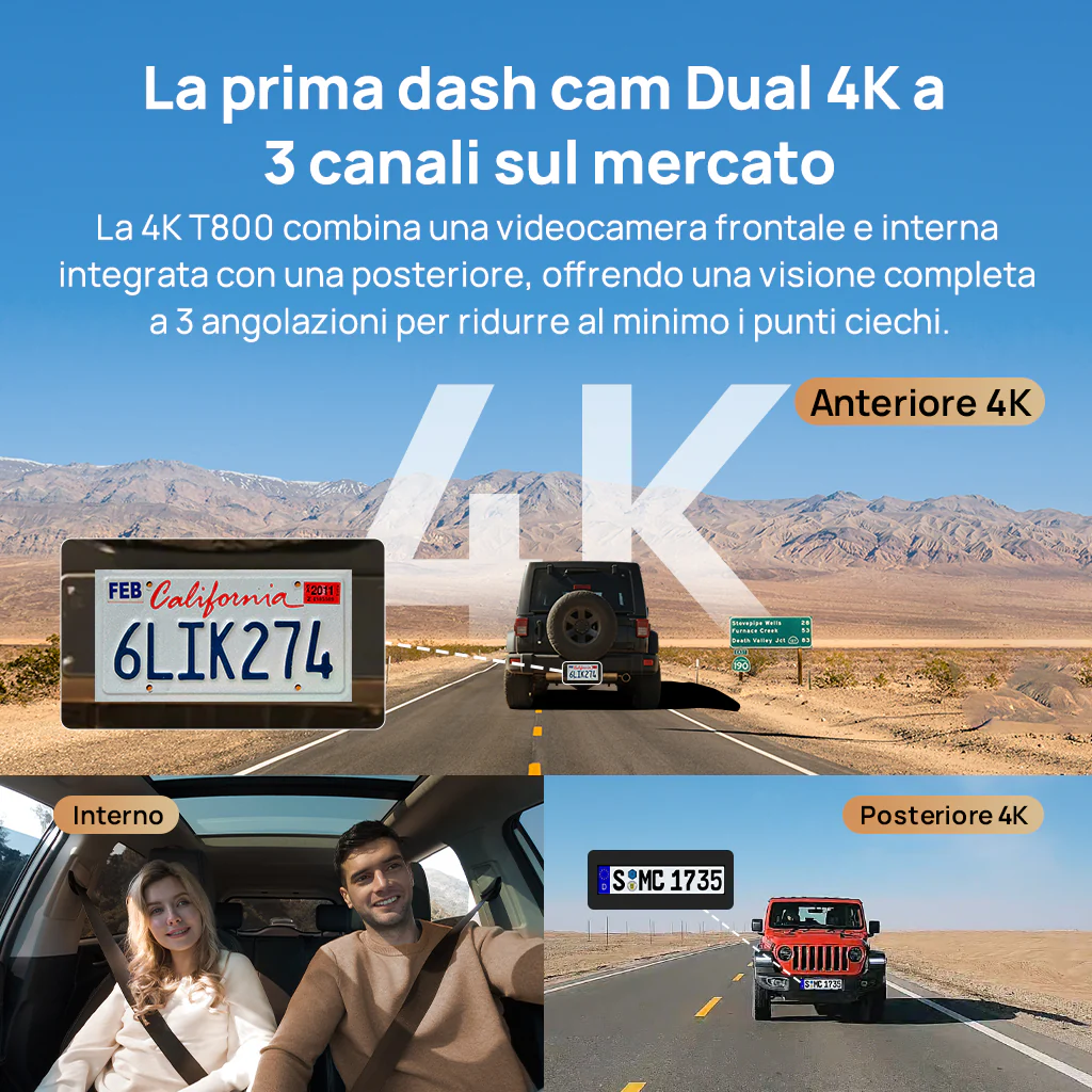 Recensione 70mai Dash Cam 4K T800