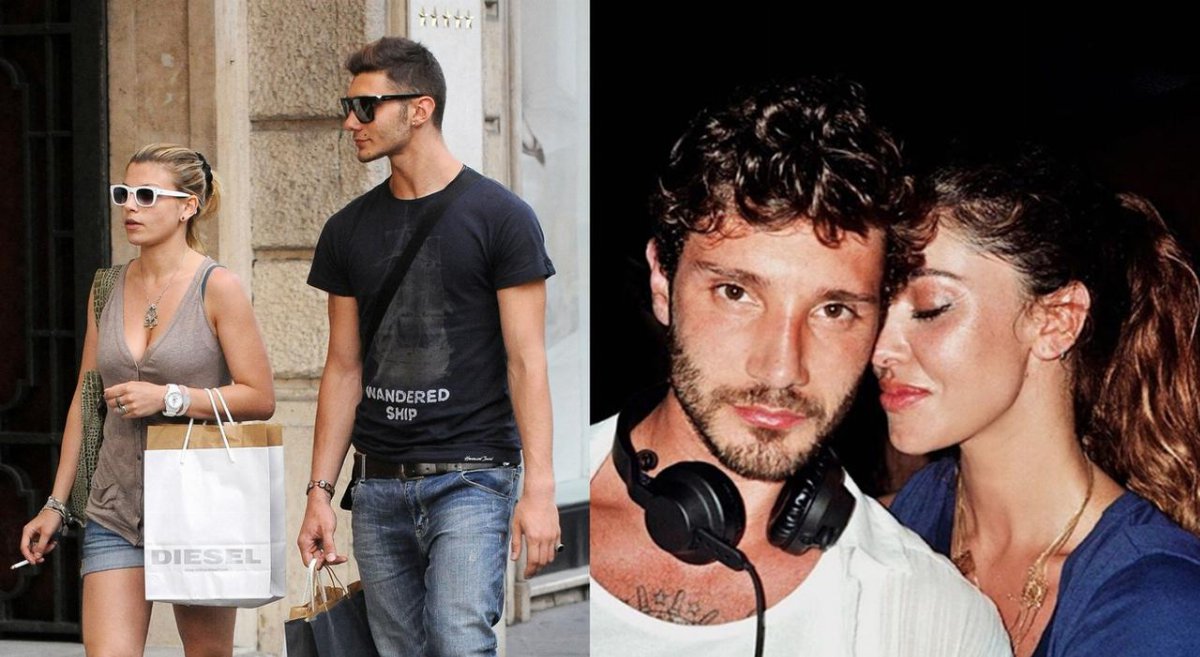 Stefano De Martino e Belen Rodriguez in lacrime ai funerali del padre Enrico con Santiago