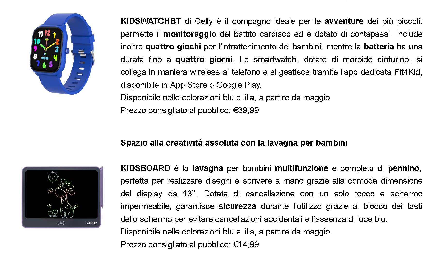 Divertimento per i bimbi con i nuovi accessori Tech for Kids di Celly