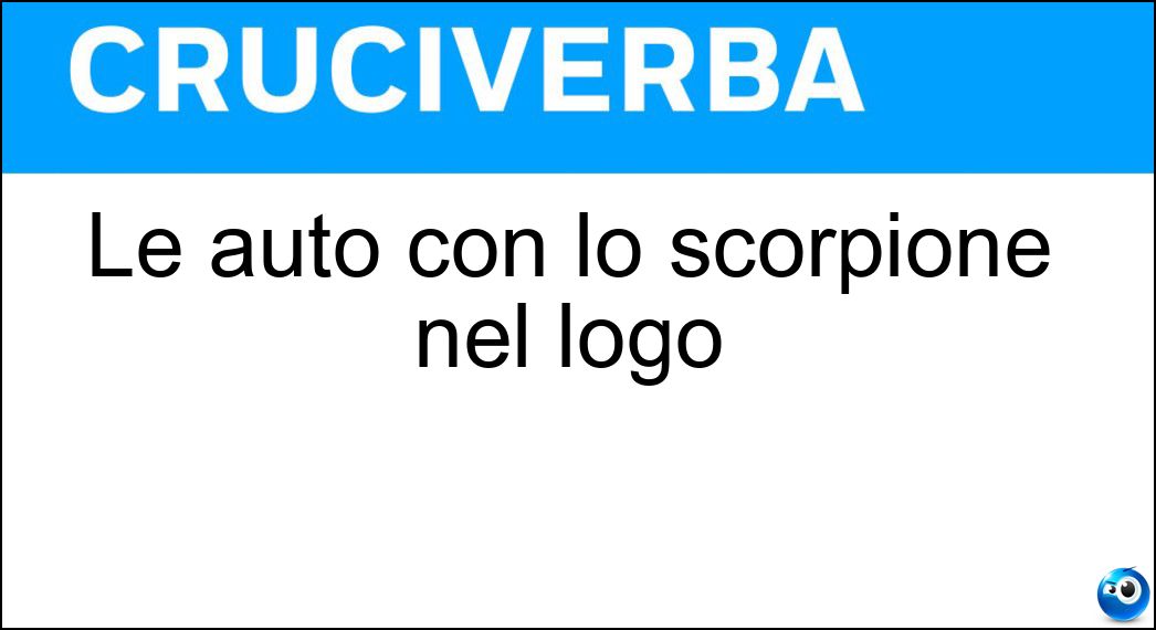 Le auto con lo scorpione nel logo