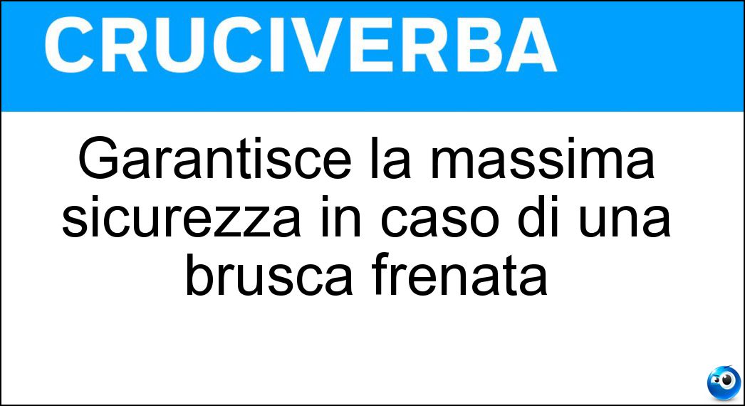 Garantisce la massima sicurezza in caso di una brusca frenata Soluzione Cruciverba: Garantisce la massima sicurezza in caso di una brusca frenata - Risposta Abs