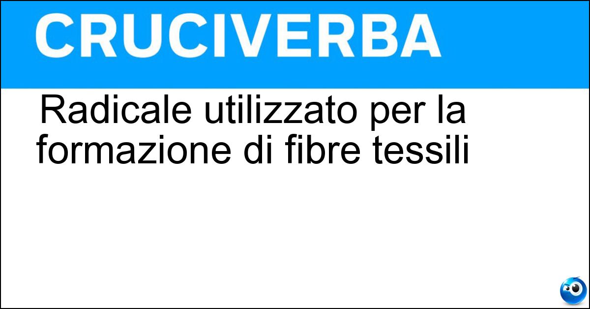 Soluzione Radicale utilizzato per la formazione di fibre tessili - Acrile