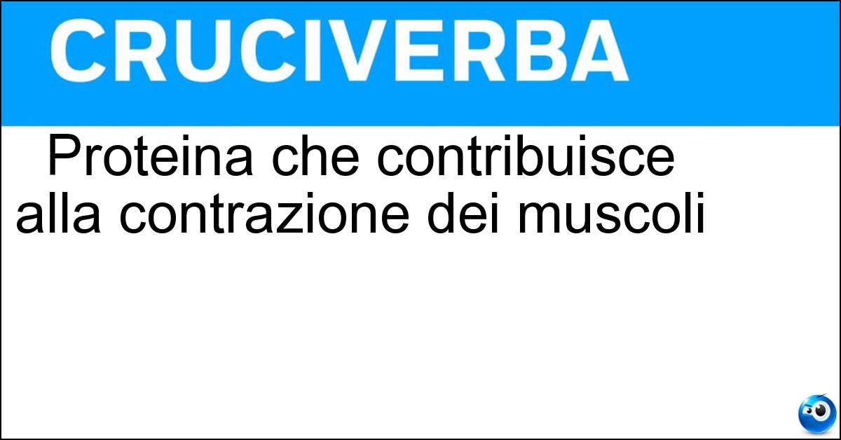 Proteina che contribuisce alla contrazione dei muscoli Soluzione Proteina che contribuisce alla contrazione dei muscoli - Actina